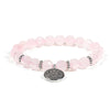 Mala/bracelet rose quartz elastic with lotus