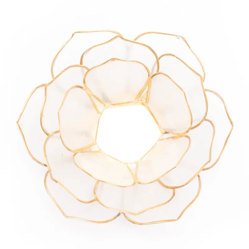 Lumière d'ambiance pétale Lotus naturel bordure or de gros