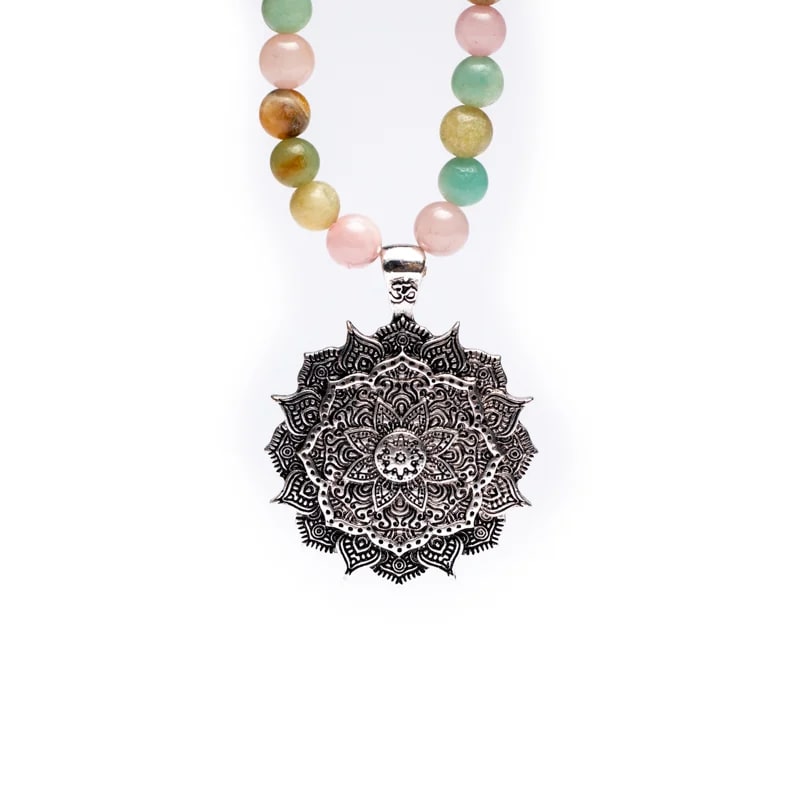 Mala Quarzo rosa/Amazzonite/Rodonite + loto all’ingrosso