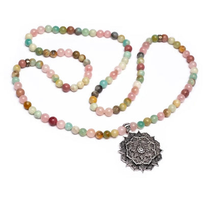 Acquistare Mala Quarzo rosa/Amazzonite/Rodonite + loto thumb