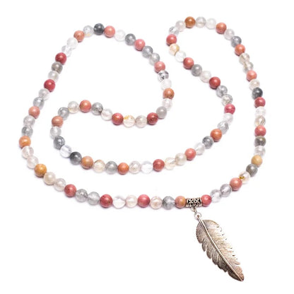 Mala Rhodonit/ grauer Quarz + Feder kaufen thumb