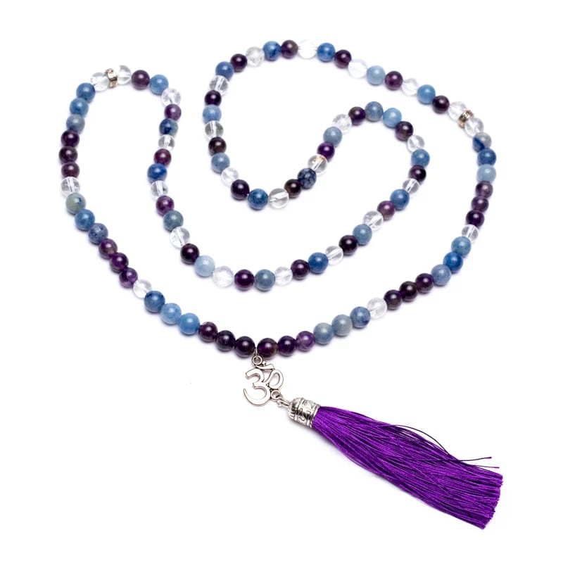 Mala amethist/ aventurijn/ bergkristal + ohm
