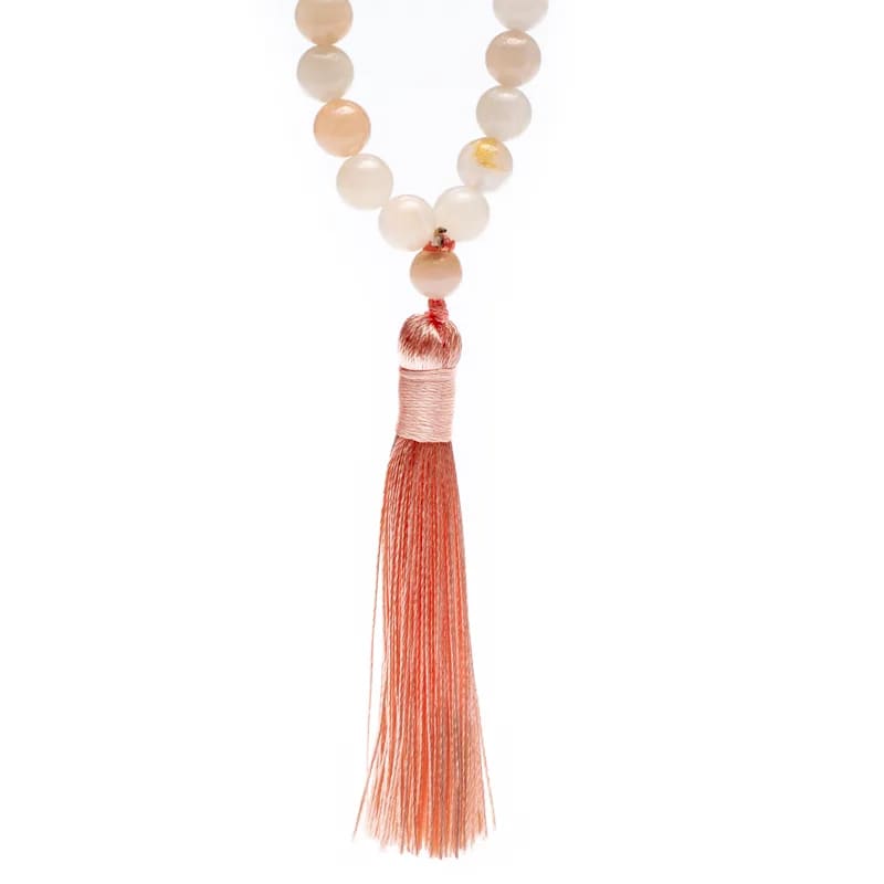 Mala Aventurine rose avec pompon