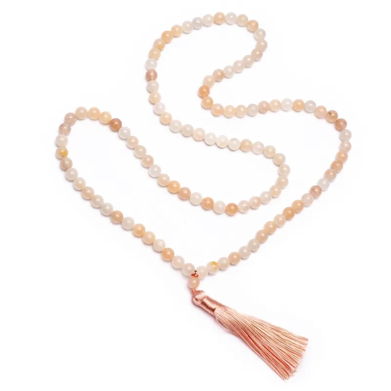 Mala Aventurine rose avec pompon