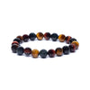 Bracelet élastique triple oeil de tigre (rouge/orange/bleu)