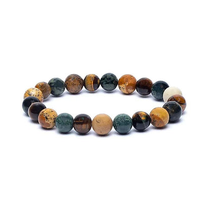 Bracelet élastique en jaspe kambaba/œil de tigre/jaspe paysage thumb