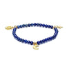 Armband Lapis elastisch mit Stern/Mond/Sonne Anhängern