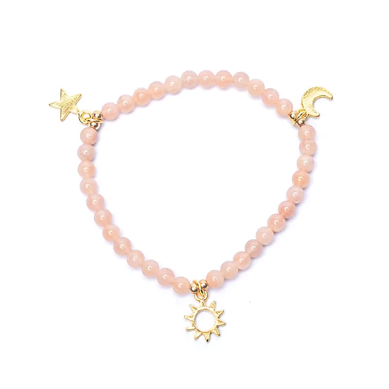 Armband Sonnenstein elastisch mit Stern/Mond/Sonne Anhängern großhandel