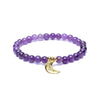 Bracelet amethyst elastic with moon charm