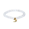Bracelet moonstone elastic with moon charm