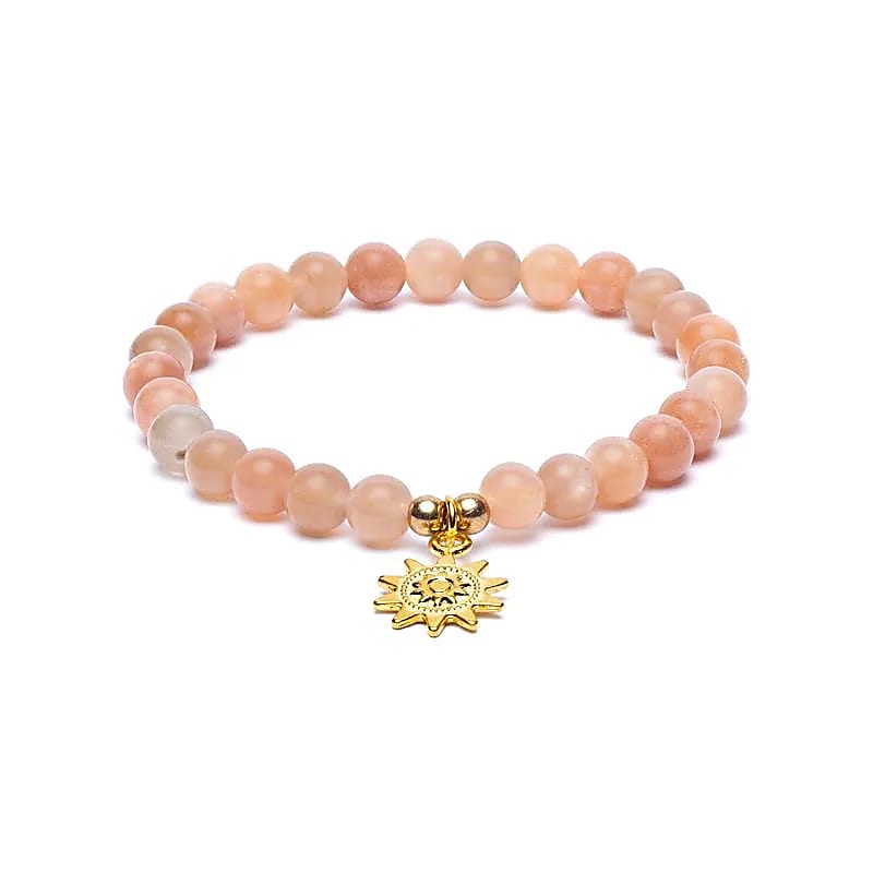 Bracelet sunstone elastic with sun charm