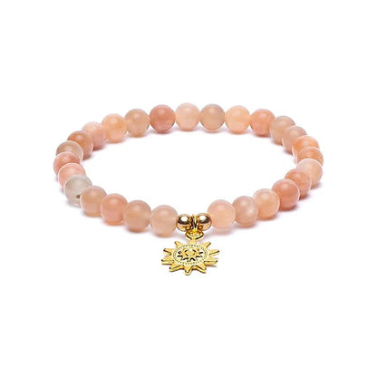 Bracelet sunstone elastic with sun charm thumb