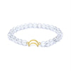 Bracelet clear quartz elastic with moon charm