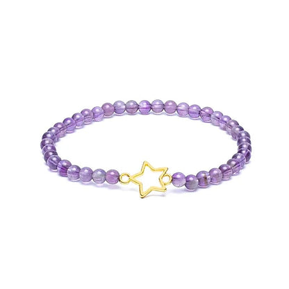 Armband Amethyst elastisch mit Sternanhänger thumb