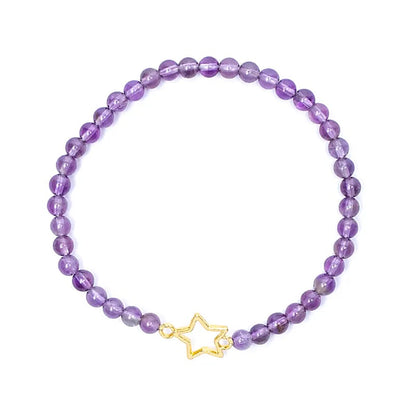 Armband Amethyst elastisch mit Sternanhänger großhandel thumb