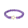 Bracelet amethyst elastic with star charm