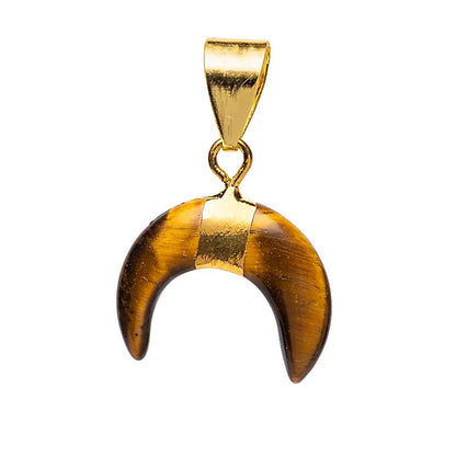 Crescent moon pendant tiger eye wholesale thumb