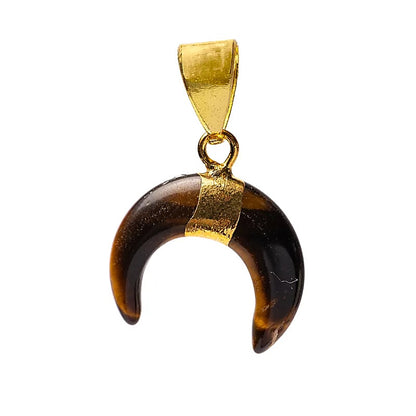 Buy Crescent moon pendant tiger eye thumb