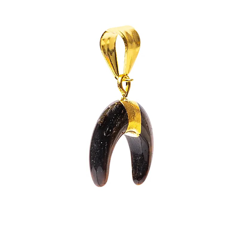 Crescent moon pendant tiger eye Gemstone