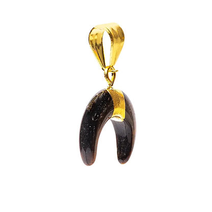 Crescent moon pendant tiger eye Gemstone thumb