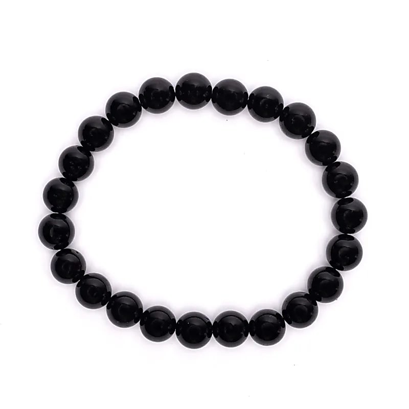 Bracelet élastique en tourmaline noire