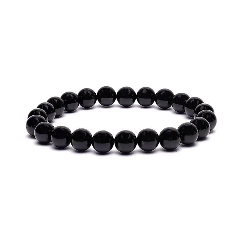 Bracelet élastique en tourmaline noire