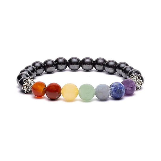 Braccialetto chakra in ematite elastico