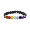 Bracelet chakra en pierre de lave élastique