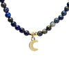 Adjustable necklace Lapis Lazuli with moon pendant