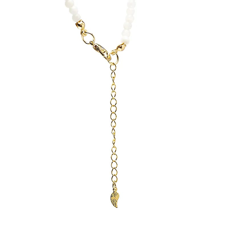 Collier ajustable Pierre de lune avec pendentif lune