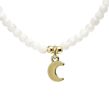 Collier ajustable Pierre de lune avec pendentif lune thumb