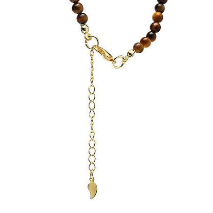 Adjustable necklace Tiger’s eye with moon pendant wholesale thumb