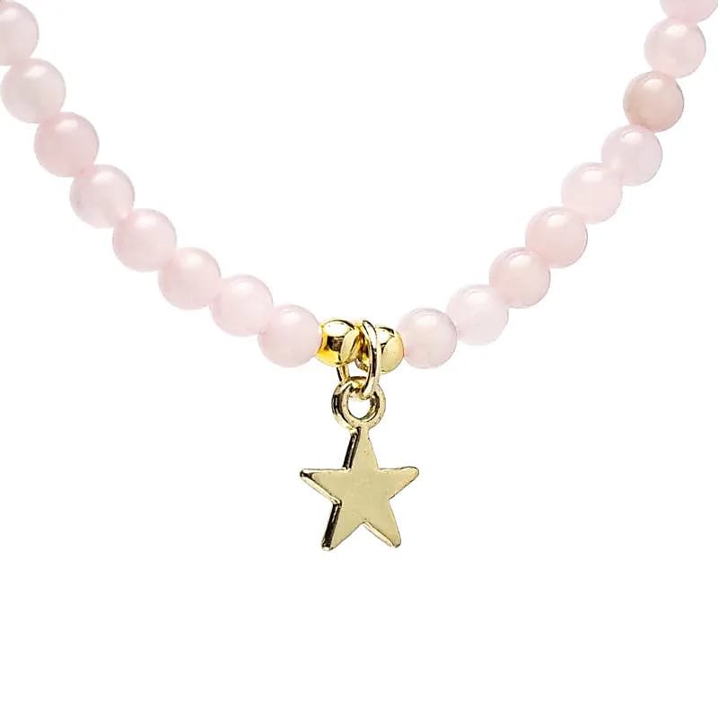 Collier ajustable Quartz rose avec pendentif étoile