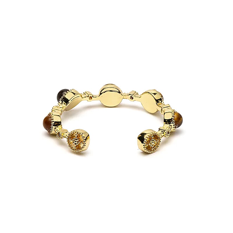 Bague ouverte avec œil de tigre