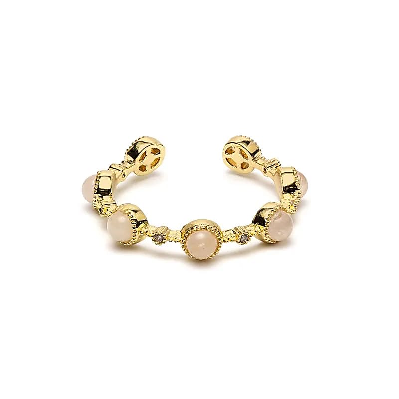 Bague ouverte avec quartz rose