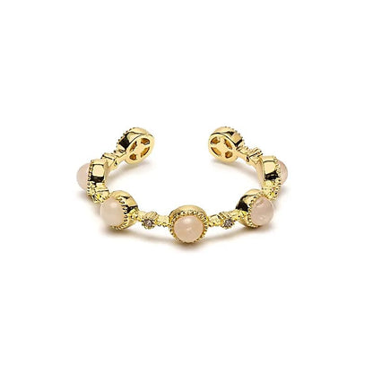 Bague ouverte avec quartz rose thumb