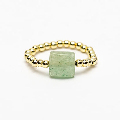 Acheter Bague élastique aventurine verte facettée thumb