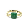 Bague élastique aventurine verte facettée