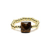Bague élastique œil de tigre facetté