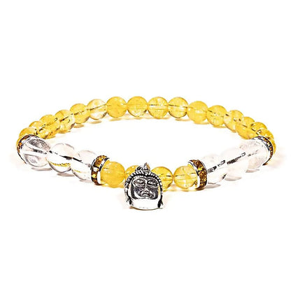 Bracelet Citrine / Cristal de roche avec Bouddha thumb