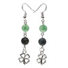 Pendientes kambala/aventurina verde + trébol