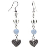 Pendientes de cristal de roca/Angelita con corazón