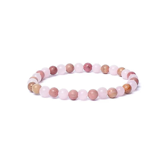 Pulsera elástica cuarzo rosa/ thulita calidad AA