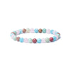 Bracelet aigue-marine/quartz rose/amazonite/thulite élastique qualité AA