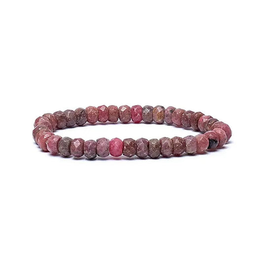 Pulsera elástica de thulita facetada calidad AA