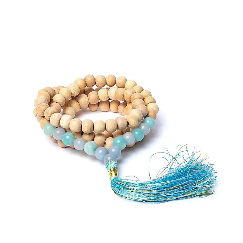 Tulsi Mala mit Engelsstein/Amazonit AA Qualität im Beutel