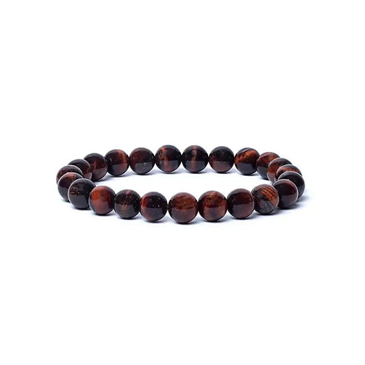 Pulsera elástica de ojo de tigre rojo calidad AA