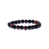 Pulsera elástica ónix negro/ ojo de tigre rojo calidad AA