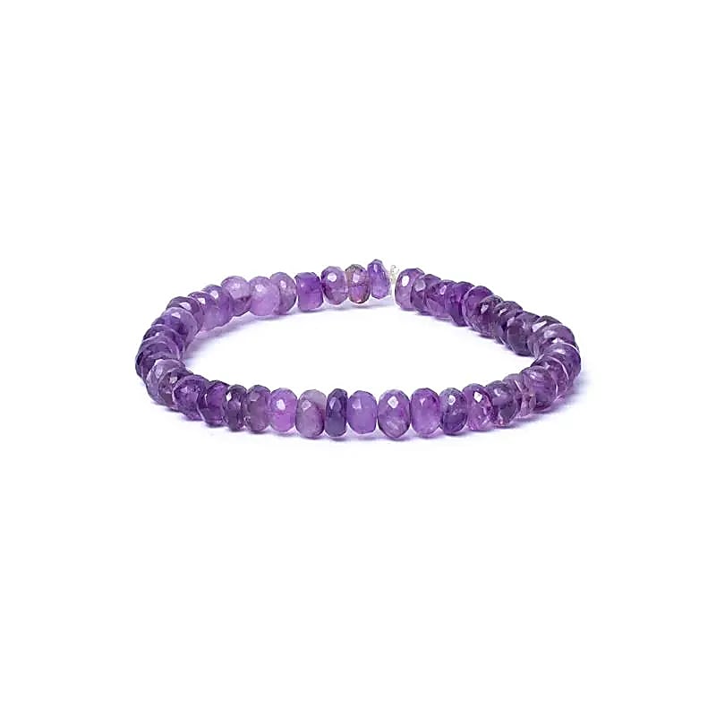 Bracelet améthyste à facette qualité AA élastique