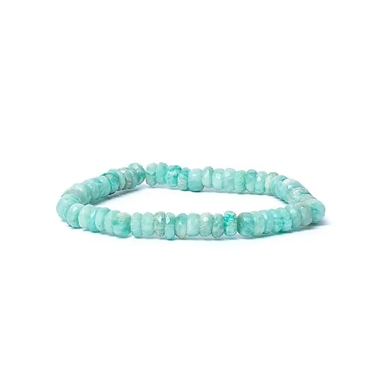 Bracelet amazonite à facette qualité AA élastique